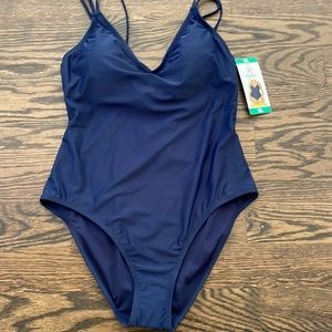 NWT Hurley UPF 50+ One piece swim suit in Navy